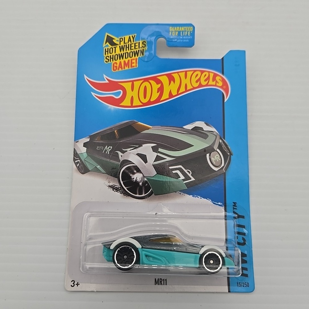 Hot Wheels City MR11 Teal White 1/64 Scale Diecast Car 2013 15/250 New